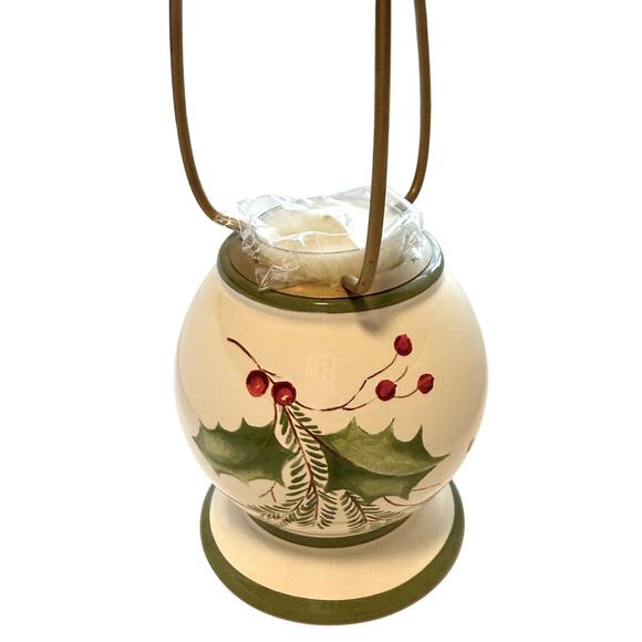 Lenox Vintage Holiday Gatherings Holly Berry Tea Light Candle Lamp New - Picture 7 of 10